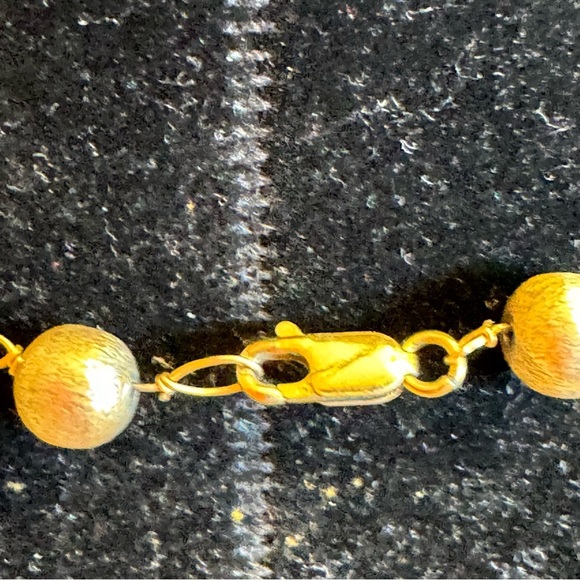 Vintage Gold Beaded Cable Link Chain Chain Necklace 14kt Gold Filled - Picture 9 of 16